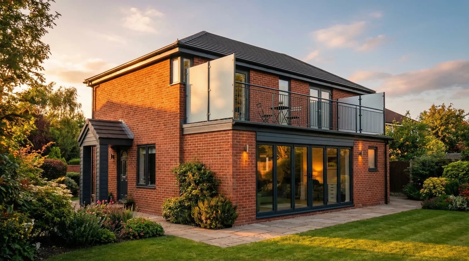 Rear of the Milton Keynes family home opening to the garden