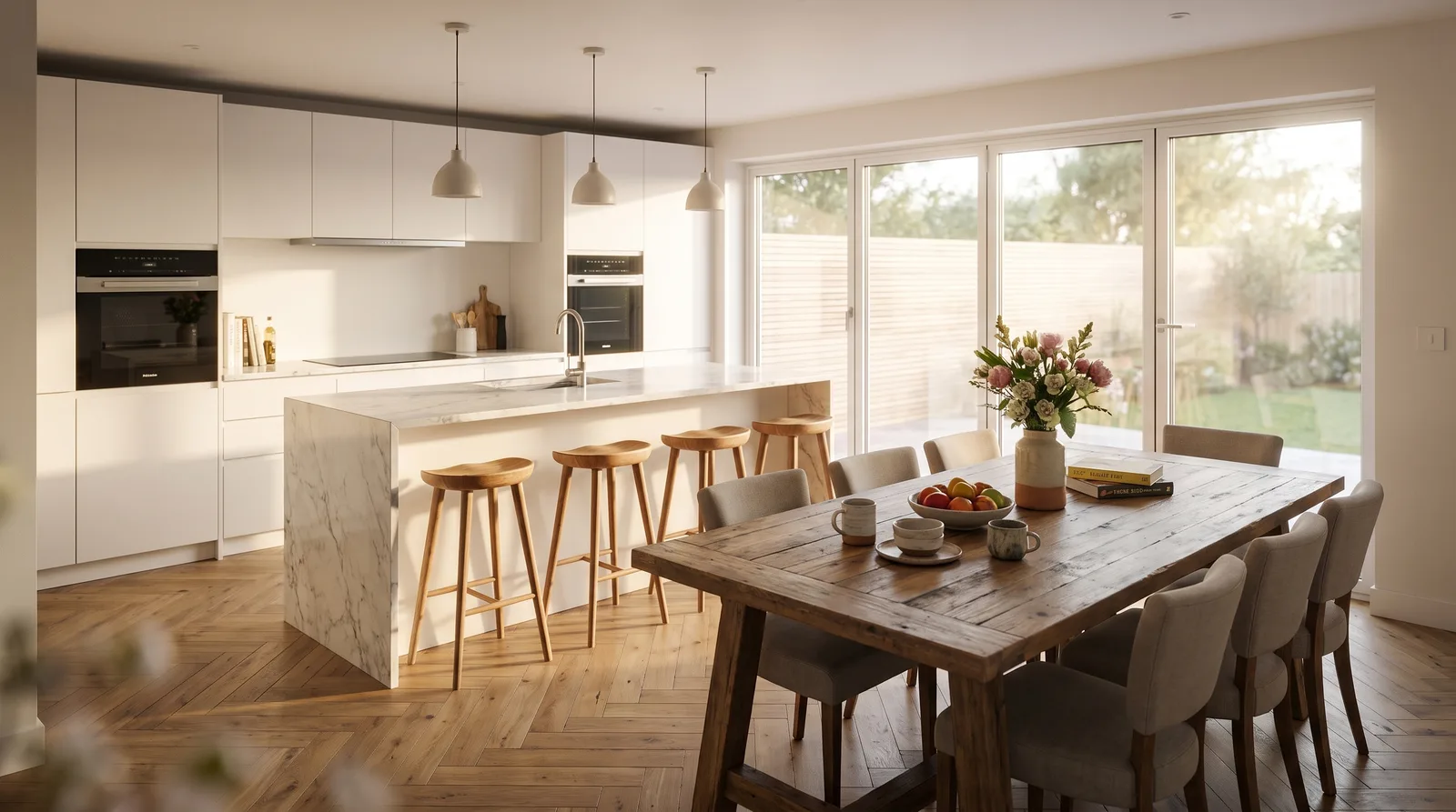 Family-sized kitchen-diner design for a growing family in Luton