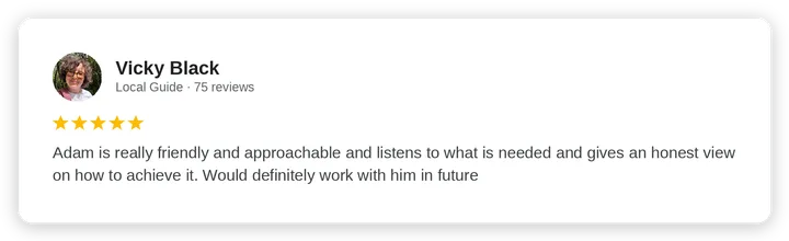 Google review from Vicky Black for Diogel Architecture