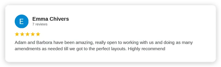 Google review from Emma Chivers for Diogel Architecture