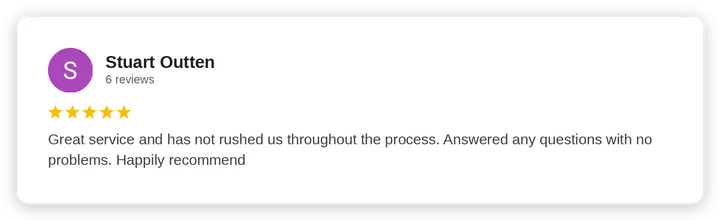 Google review from Stuart Outten for Diogel Architecture