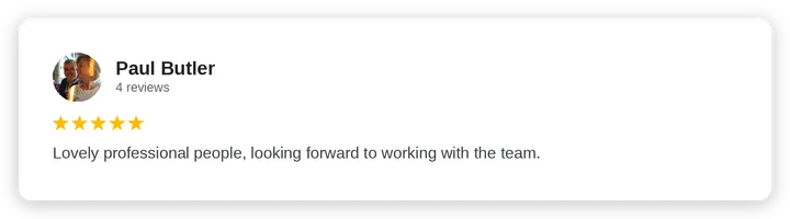 Google review from Paul Butler for Diogel Architecture
