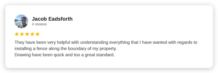 Google review from Jacob Eadsforth for Diogel Architecture